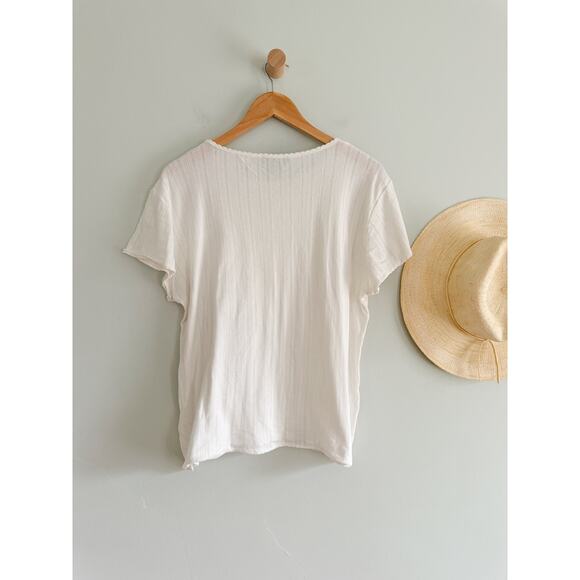 J.Crew | Pointelle short-sleeve T-shirt in Ivory | Sz XXL - Picture 8 of 8